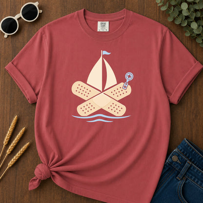 Bandage Raft T-Shirt - Crimson Mockup