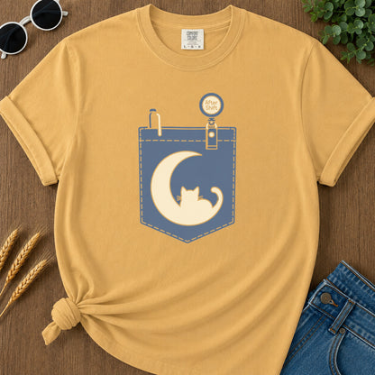 Pocket After Shift T-Shirt - Mustard Mockup