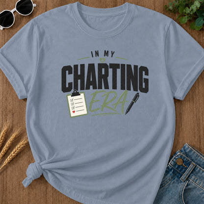 Charting Era T-Shirt - Blue Jean Mockup