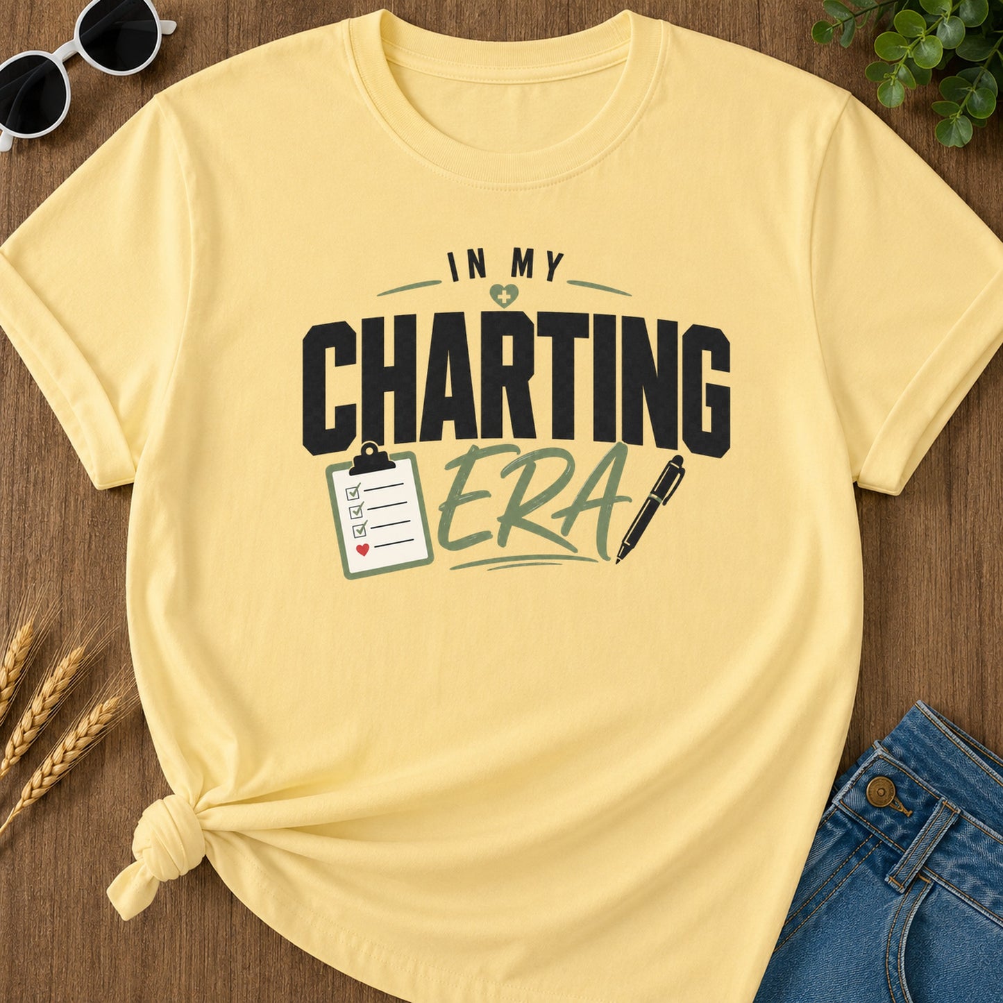 Charting Era T-Shirt - Butter Mockup