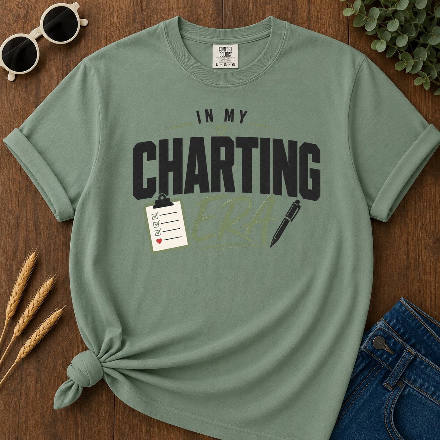 Charting Era T-Shirt - Light Green Mockup