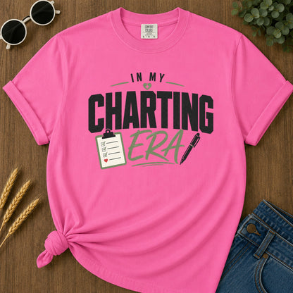 Charting Era T-Shirt - Neon Pink Mockup