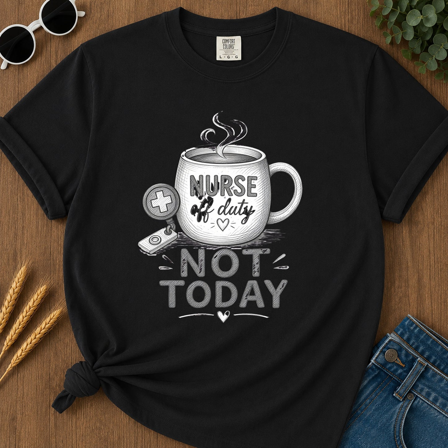 Engraved Not Today T-Shirt - Black Mockup