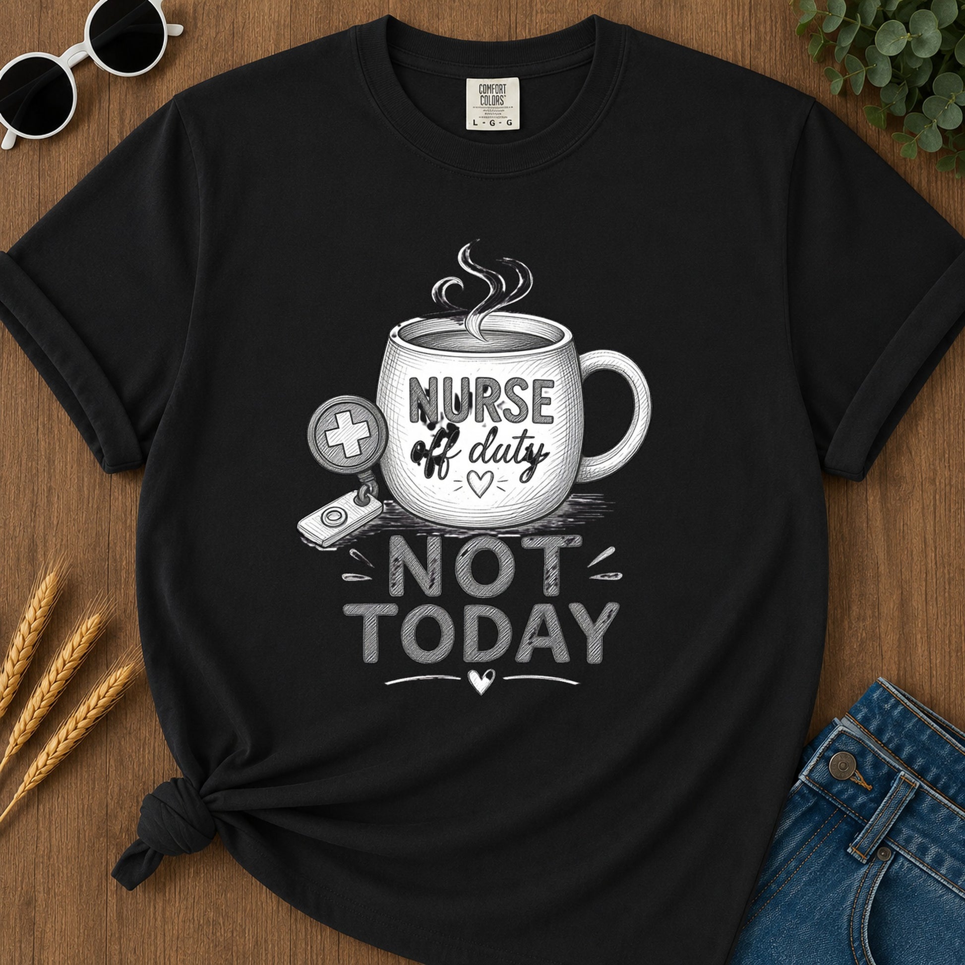 Engraved Not Today T-Shirt - Black Mockup