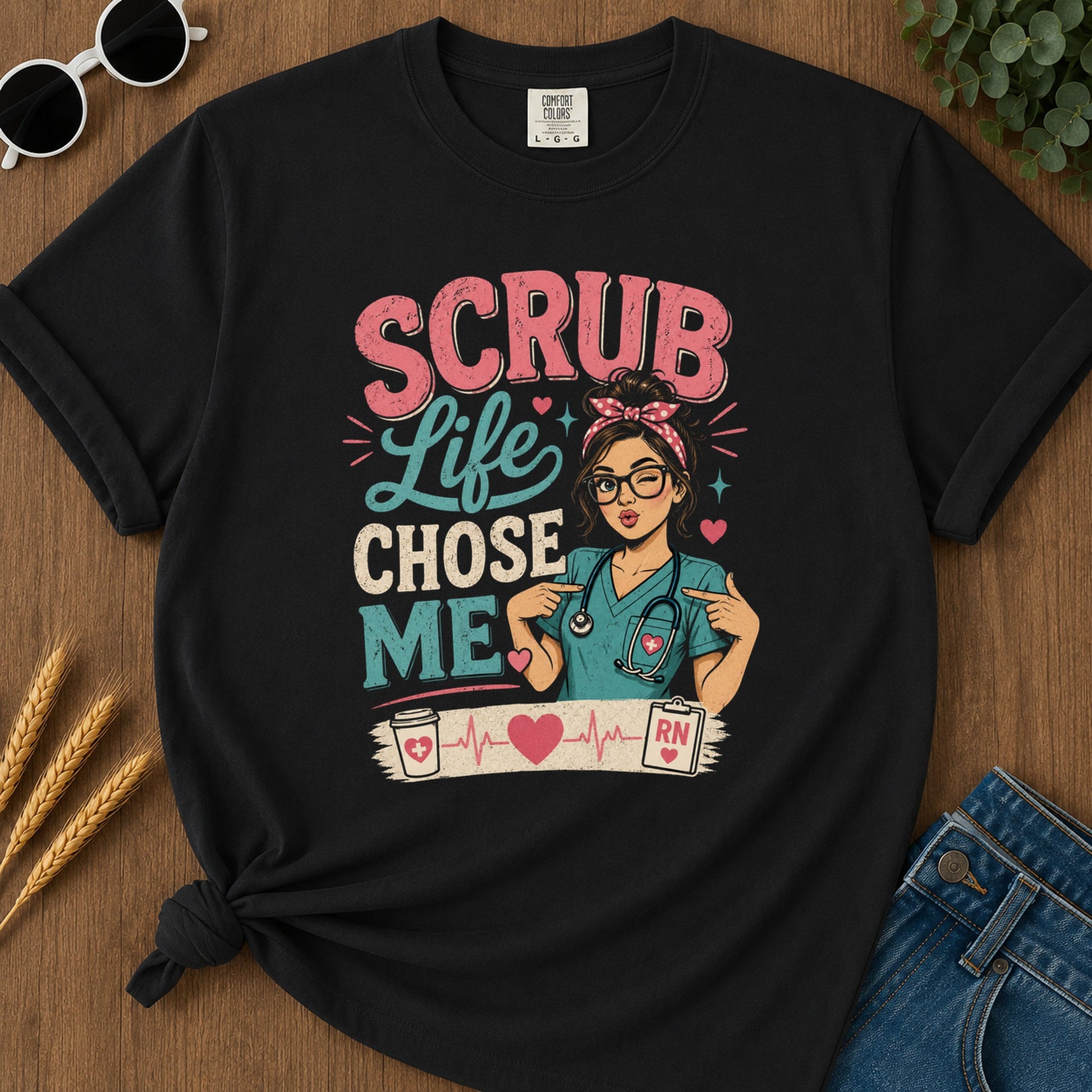Scrub Life Chose T-Shirt - Black Mockup