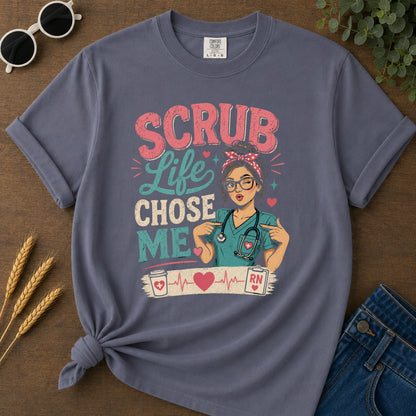 Scrub Life Chose T-Shirt - Navy Mockup