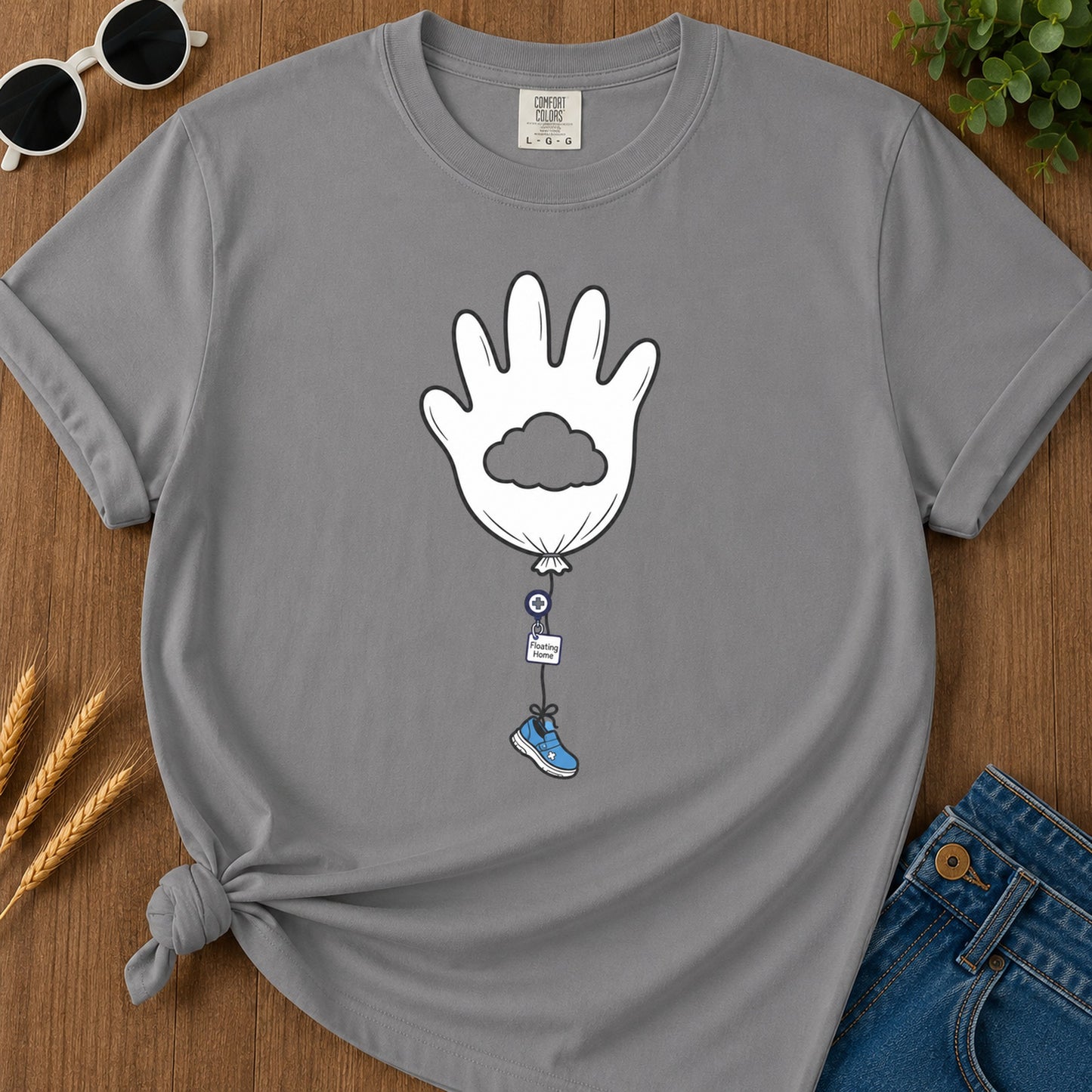 Floating Home T-Shirt - Grey Mockup