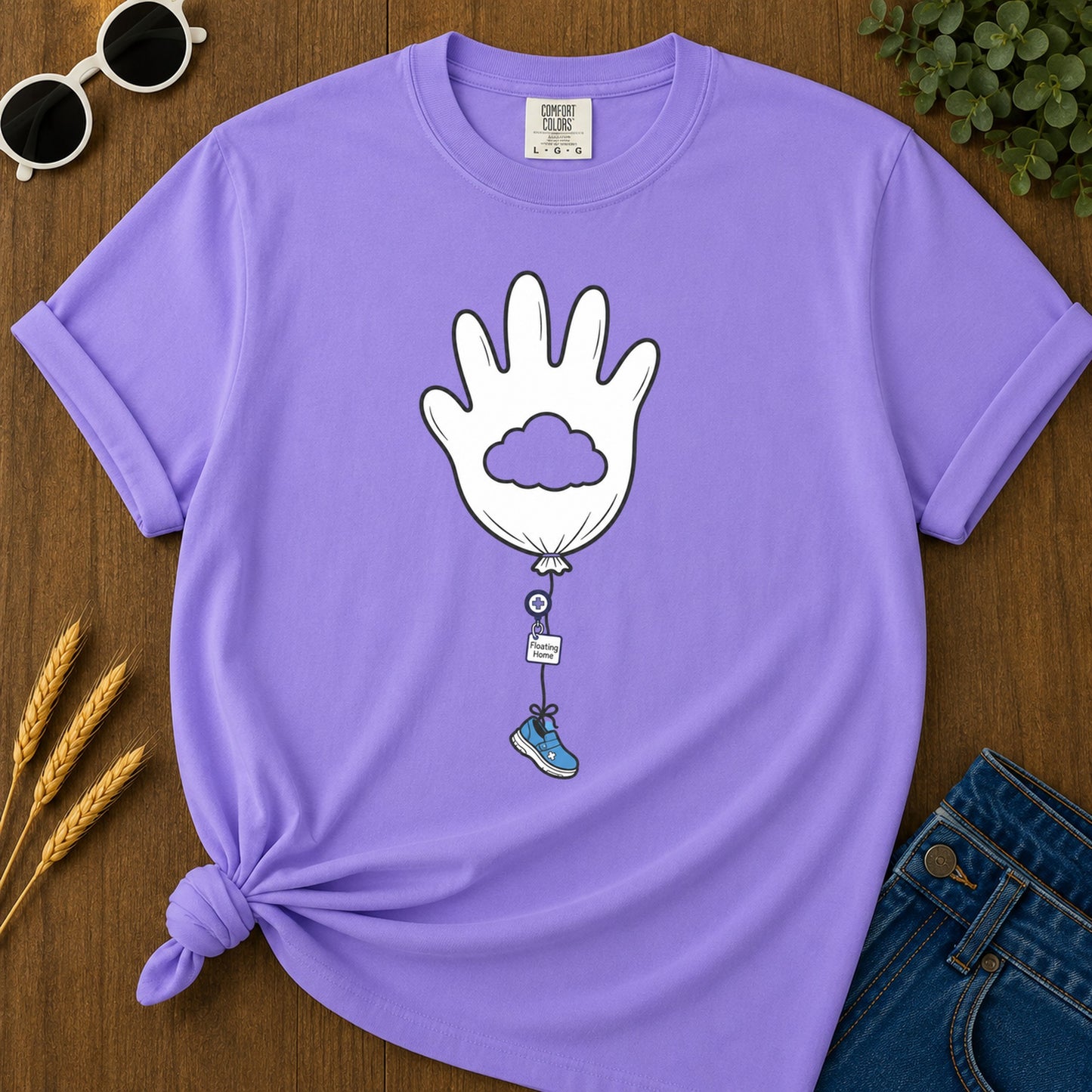 Floating Home T-Shirt - Violet Mockup