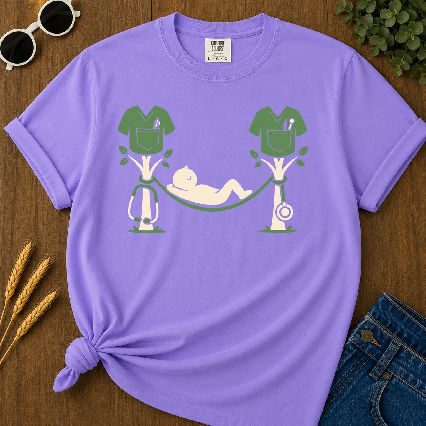 Scrub Hammock T-Shirt - Violet Mockup