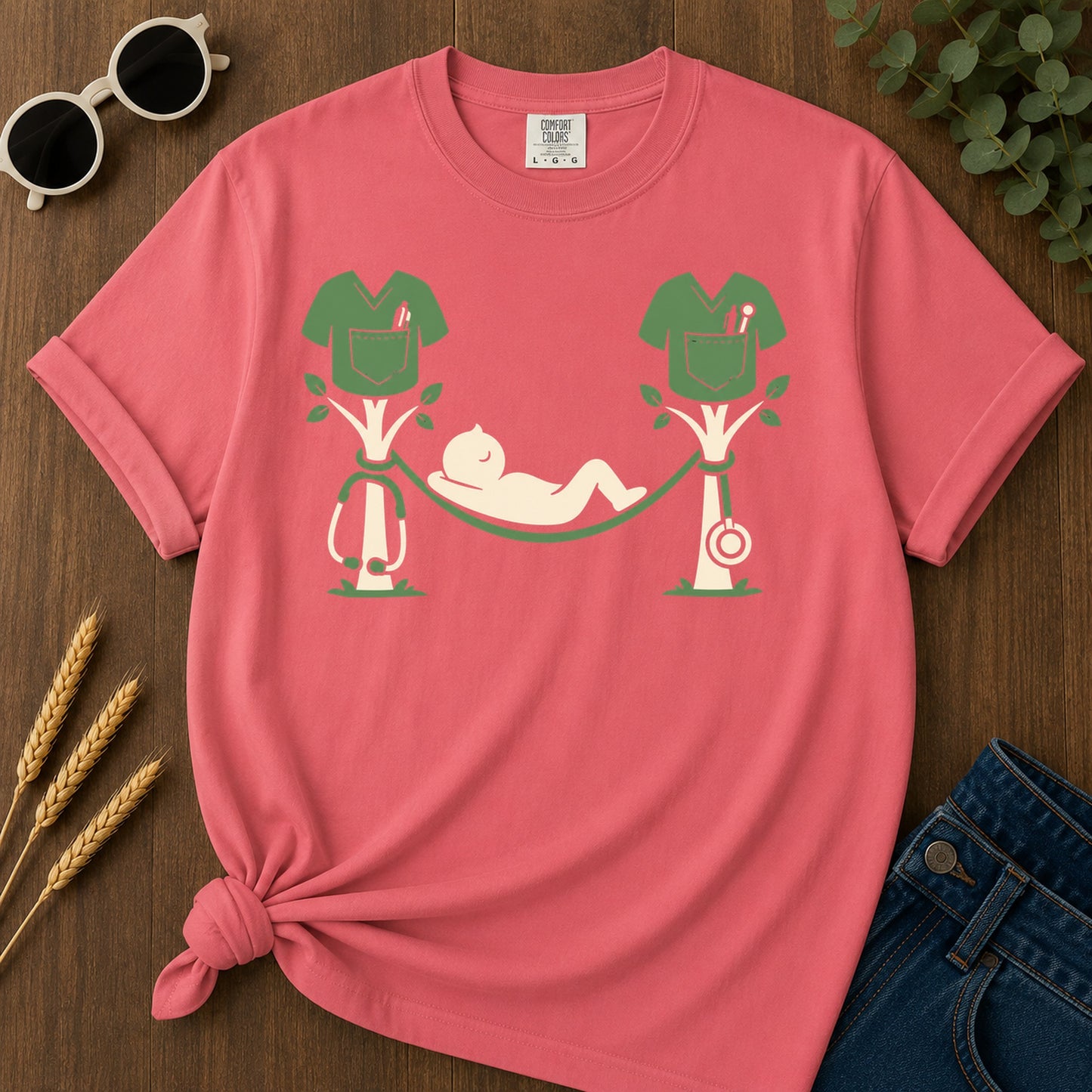 Scrub Hammock T-Shirt - Watermelon Mockup