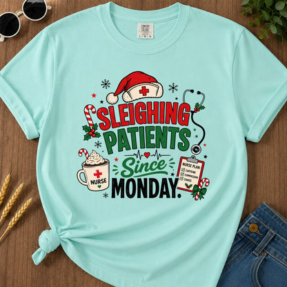Sleighing Patients T-Shirt - Chalky Mint Mockup