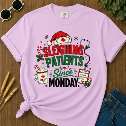 Sleighing Patients T-Shirt - Orchid Mockup