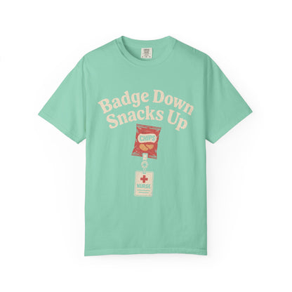 Badge Down Snacks Up