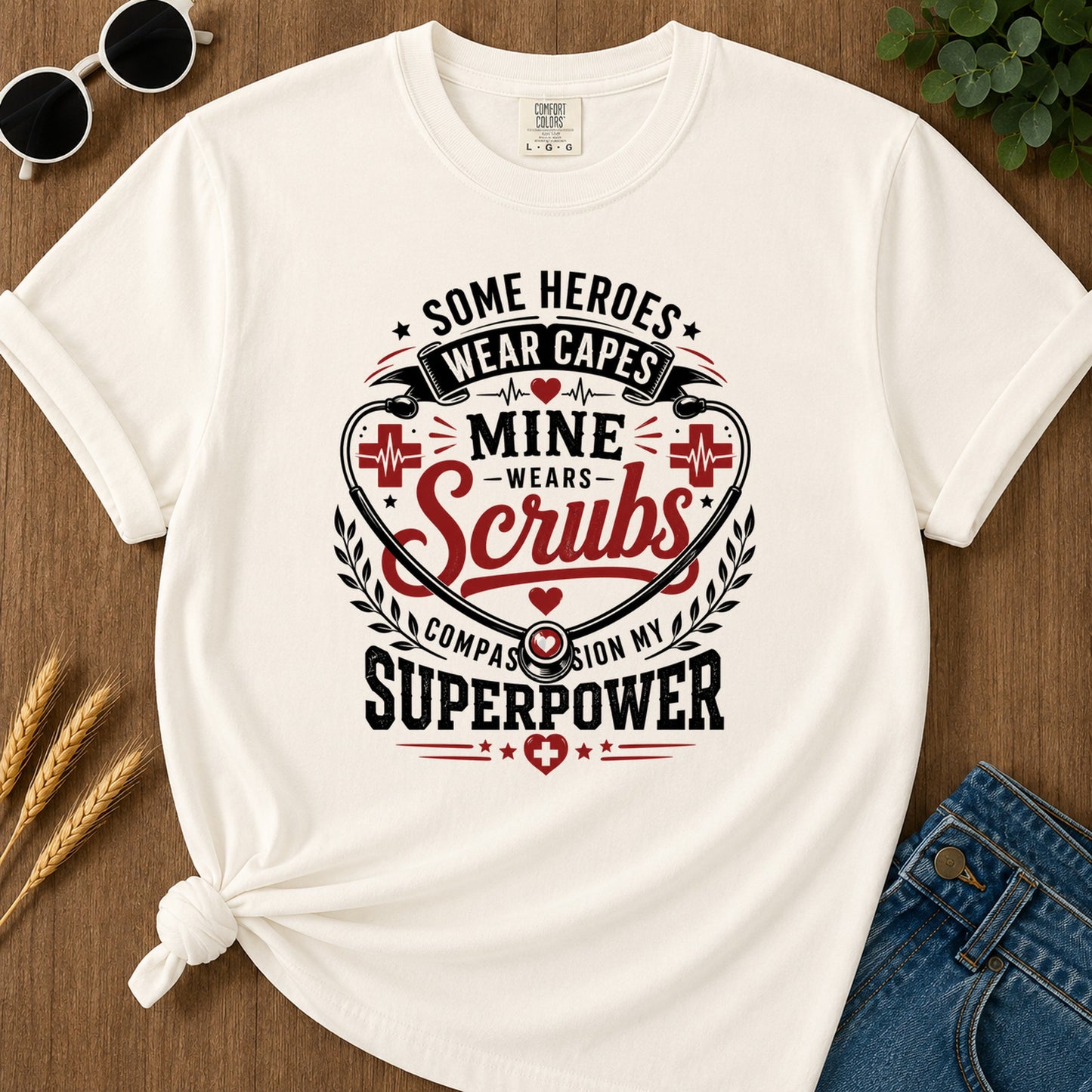 Heroes Wear Capes T-Shirt - Ivory Mockup