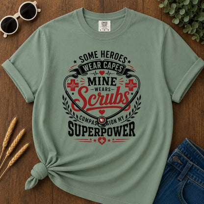 Heroes Wear Capes T-Shirt - Light Green Mockup