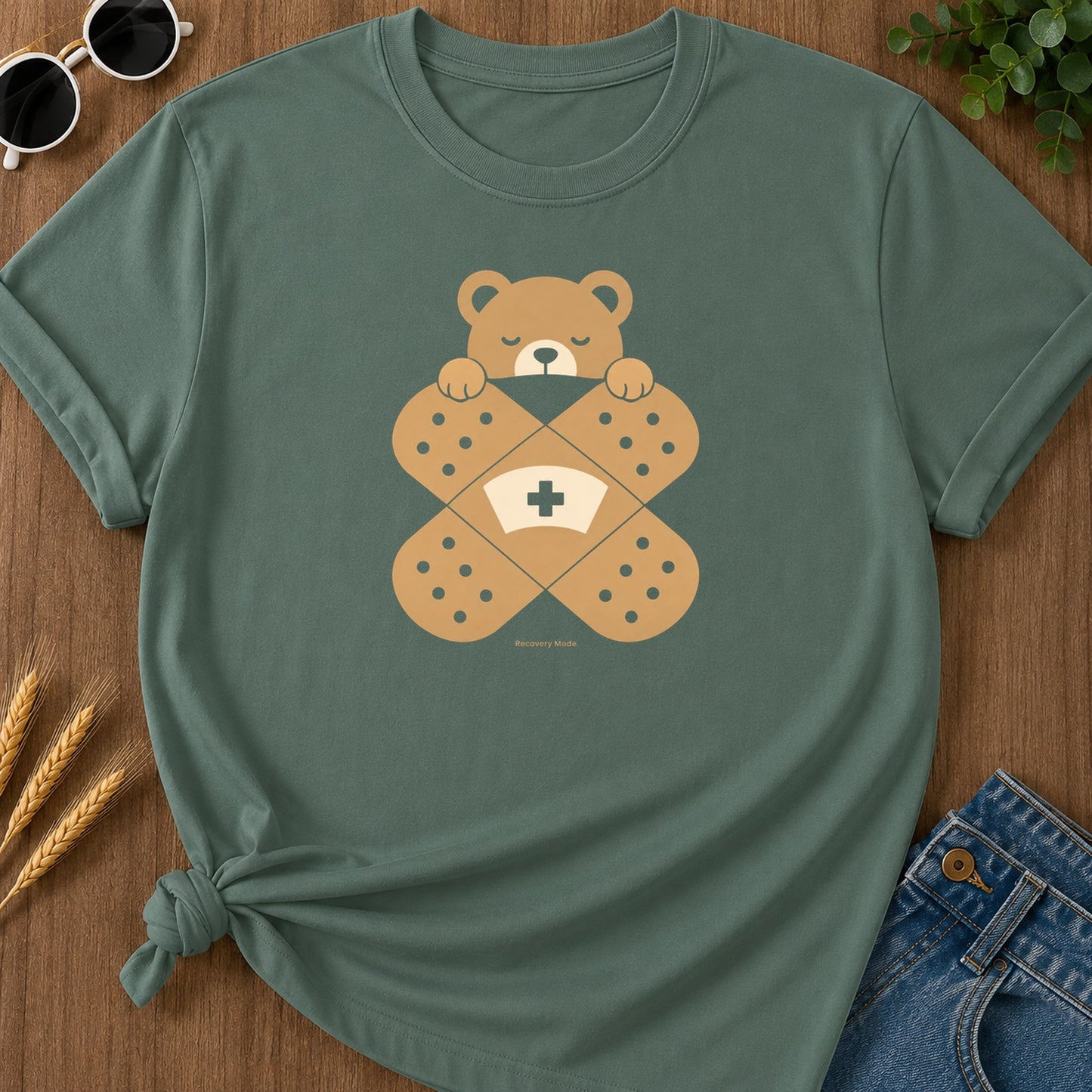 Recovery Bear T-Shirt - Blue Spruce Mockup