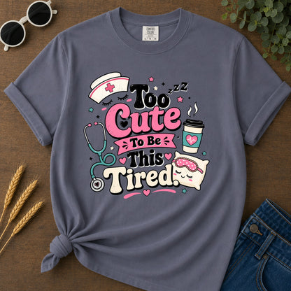 Cute Tired T-Shirt - Navy Mockup