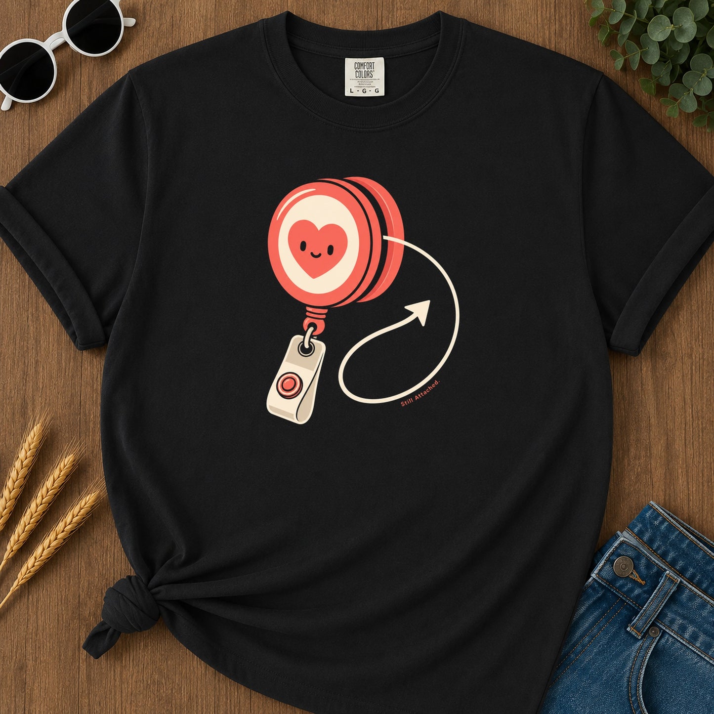 Still Attached T-Shirt - Black Mockup