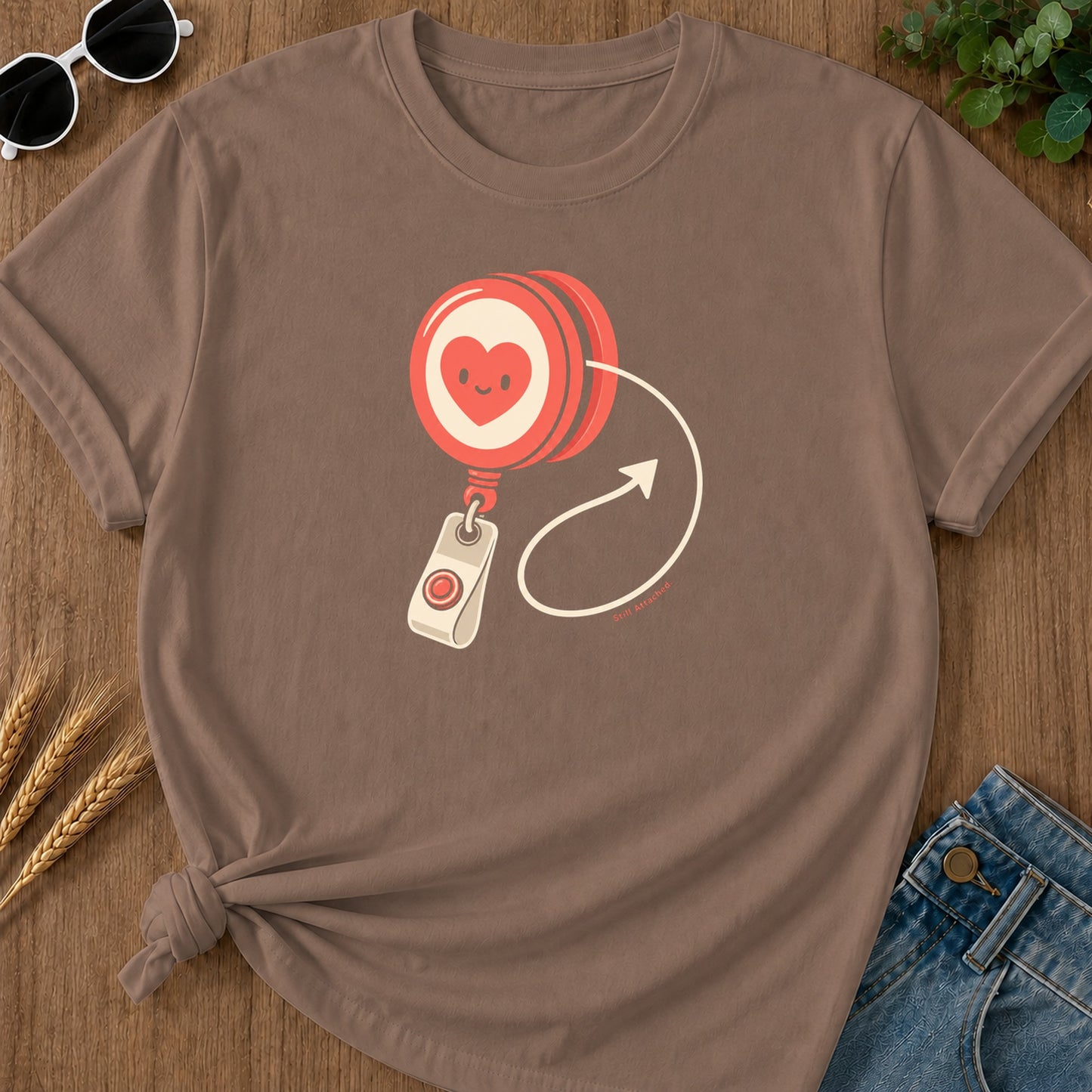 Still Attached T-Shirt - Espresso Mockup