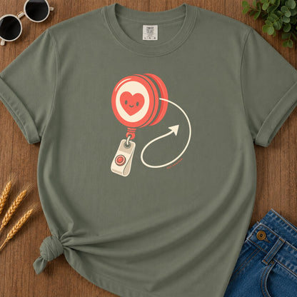 Still Attached T-Shirt - Moss Mockup