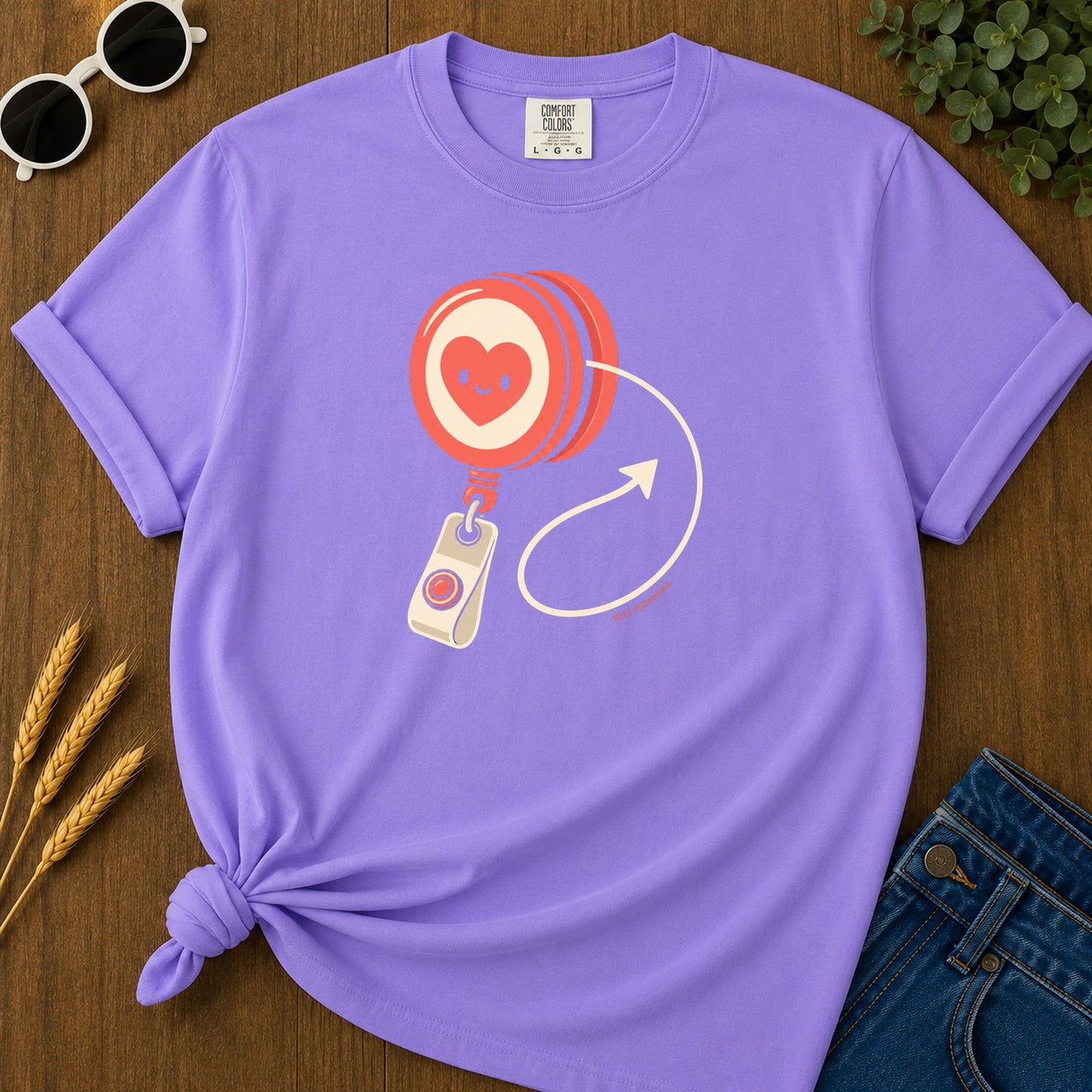 Still Attached T-Shirt - Violet Mockup