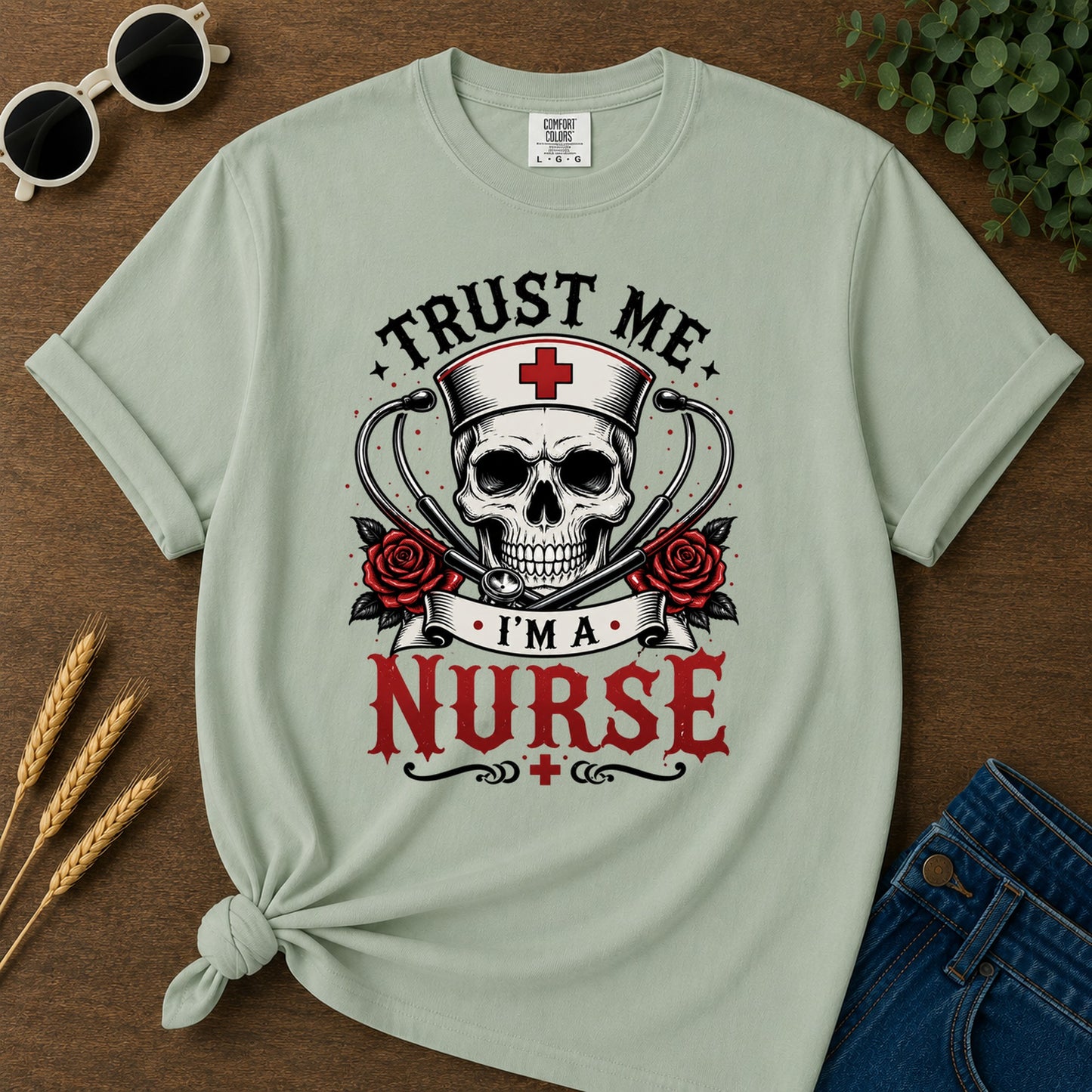 Trust Me Nurse T-Shirt - Bay Mockup