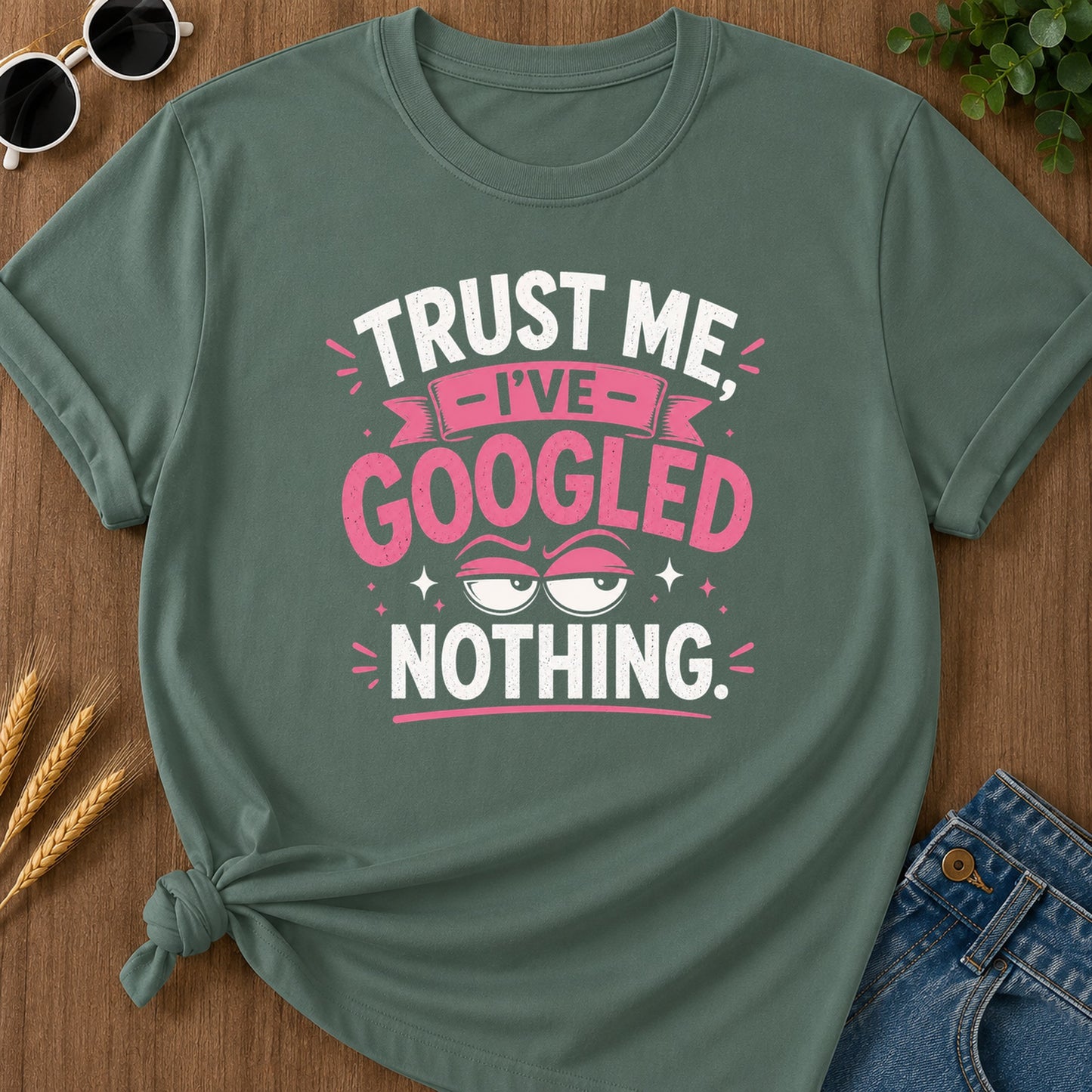 Googled Nothing T-Shirt - Blue Spruce Mockup