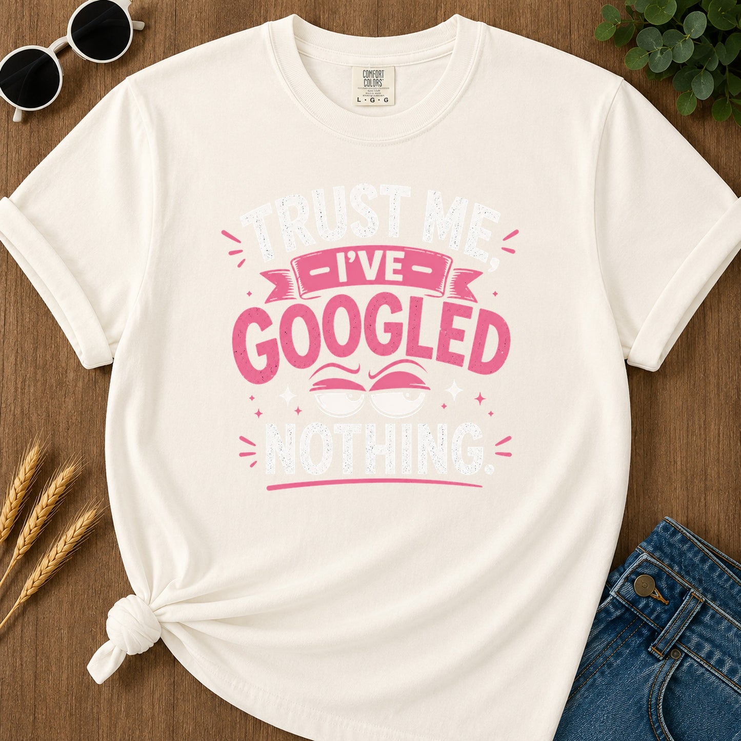 Googled Nothing T-Shirt - Ivory Mockup