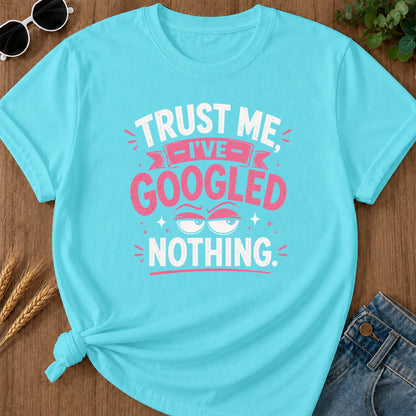 Googled Nothing T-Shirt - Lagoon Blue Mockup