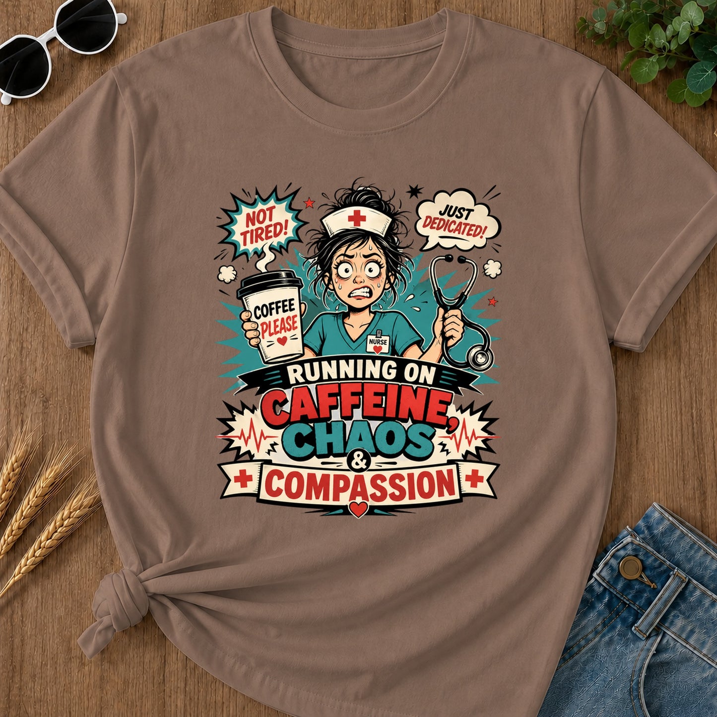 Caffeine Chaos T-Shirt - Espresso Mockup