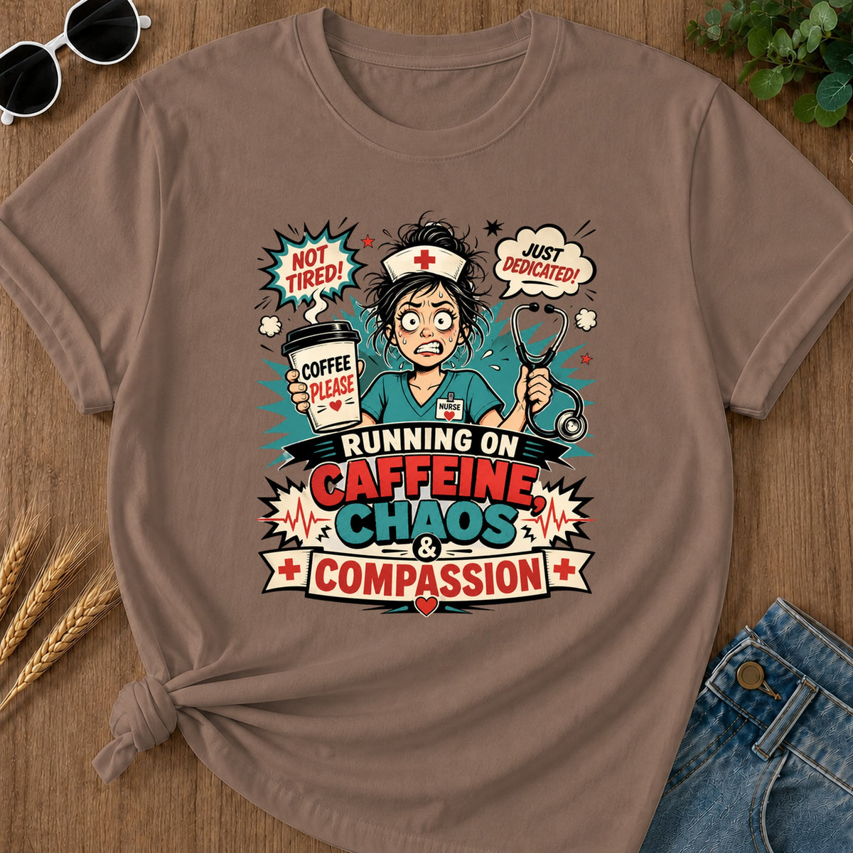Caffeine Chaos T-Shirt - Espresso Mockup