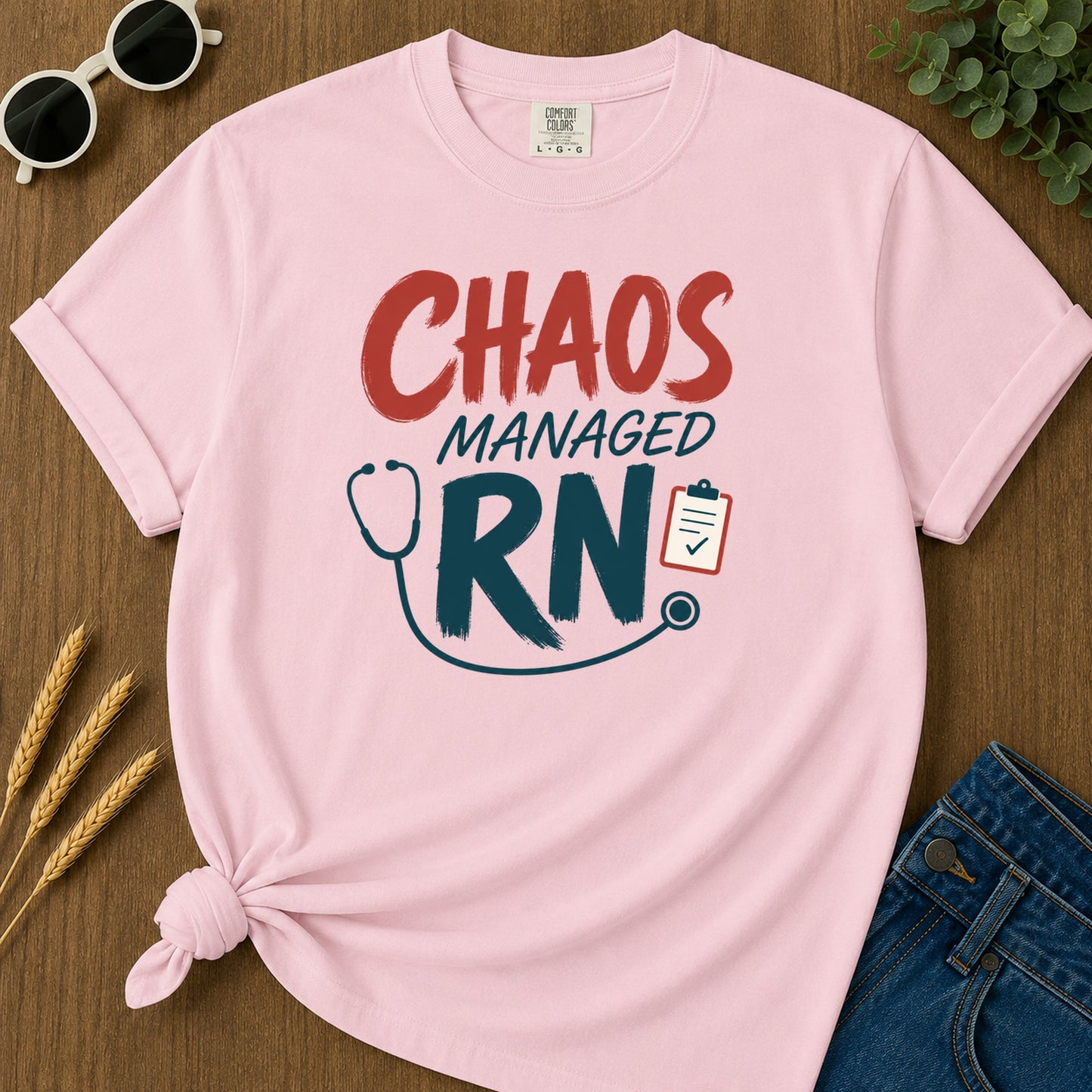 Chaos Managed T-Shirt - Blossom Mockup
