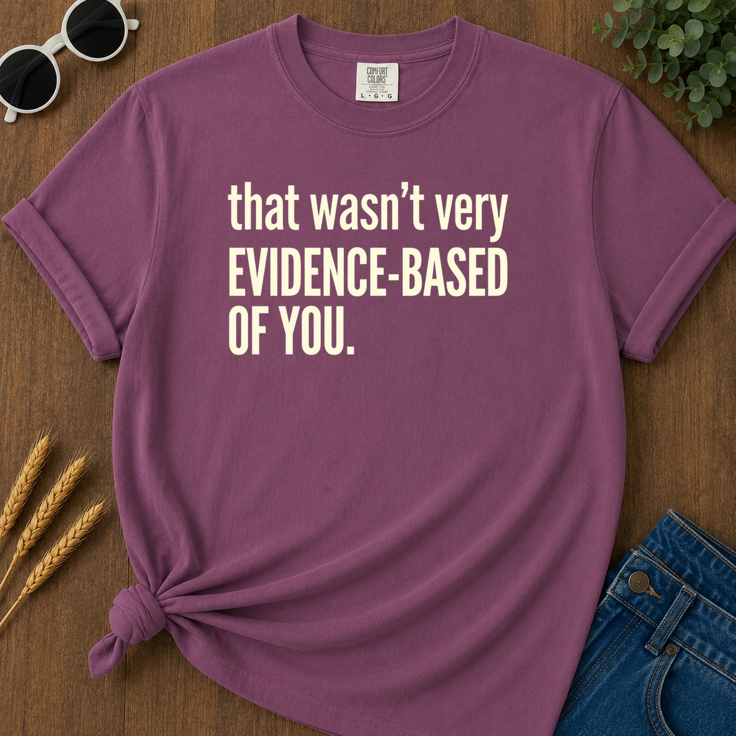 Evidence Based 13 T-Shirt - Berry Mockup