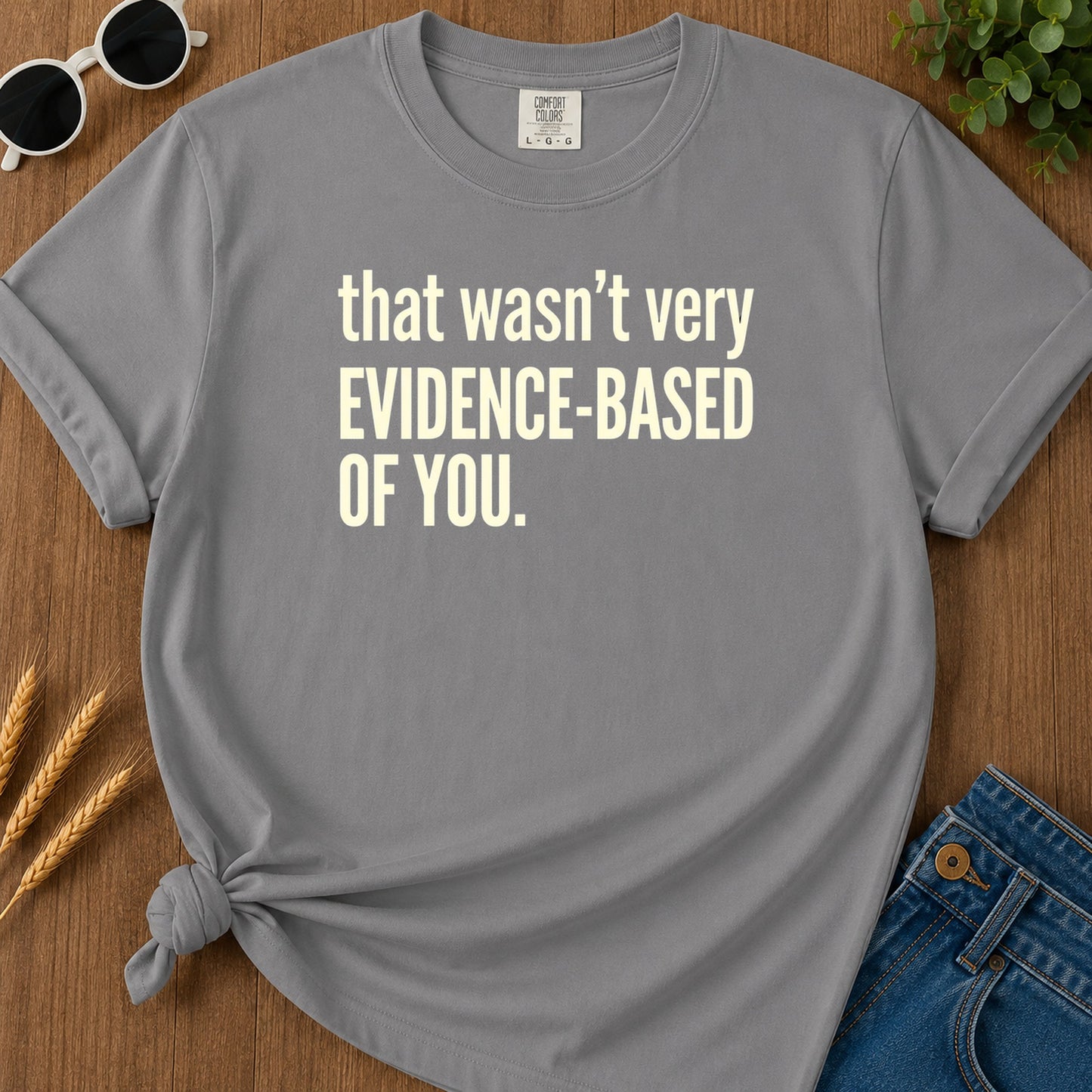 Evidence Based 13 T-Shirt - Grey Mockup