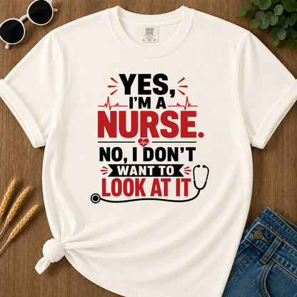 Yes Nurse T-Shirt - Ivory Mockup