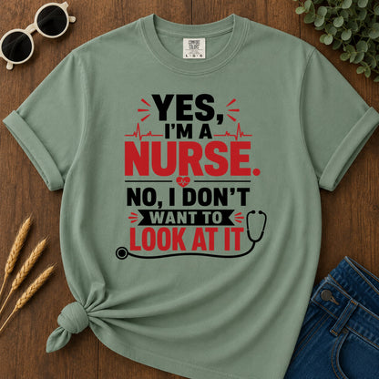 Yes Nurse T-Shirt - Light Green Mockup