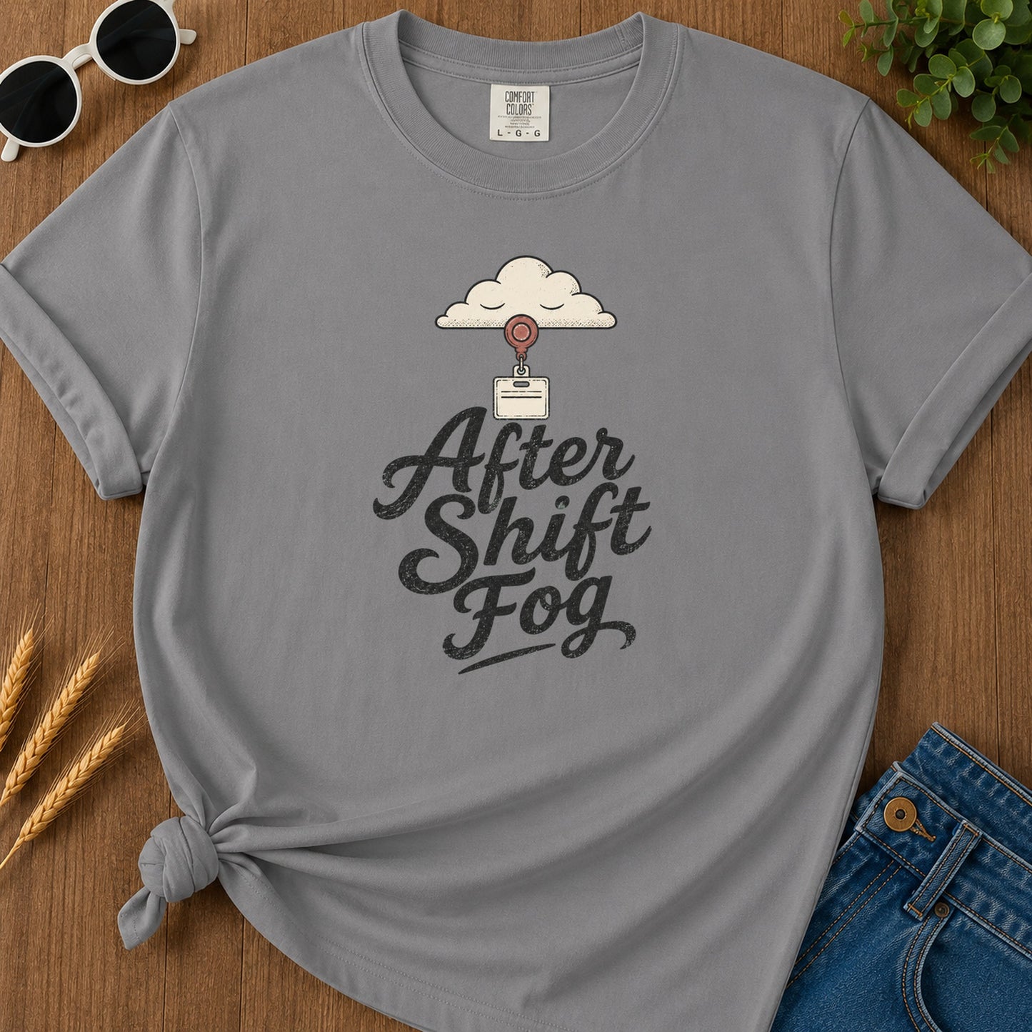 After Shift Fog T-Shirt - Grey Mockup