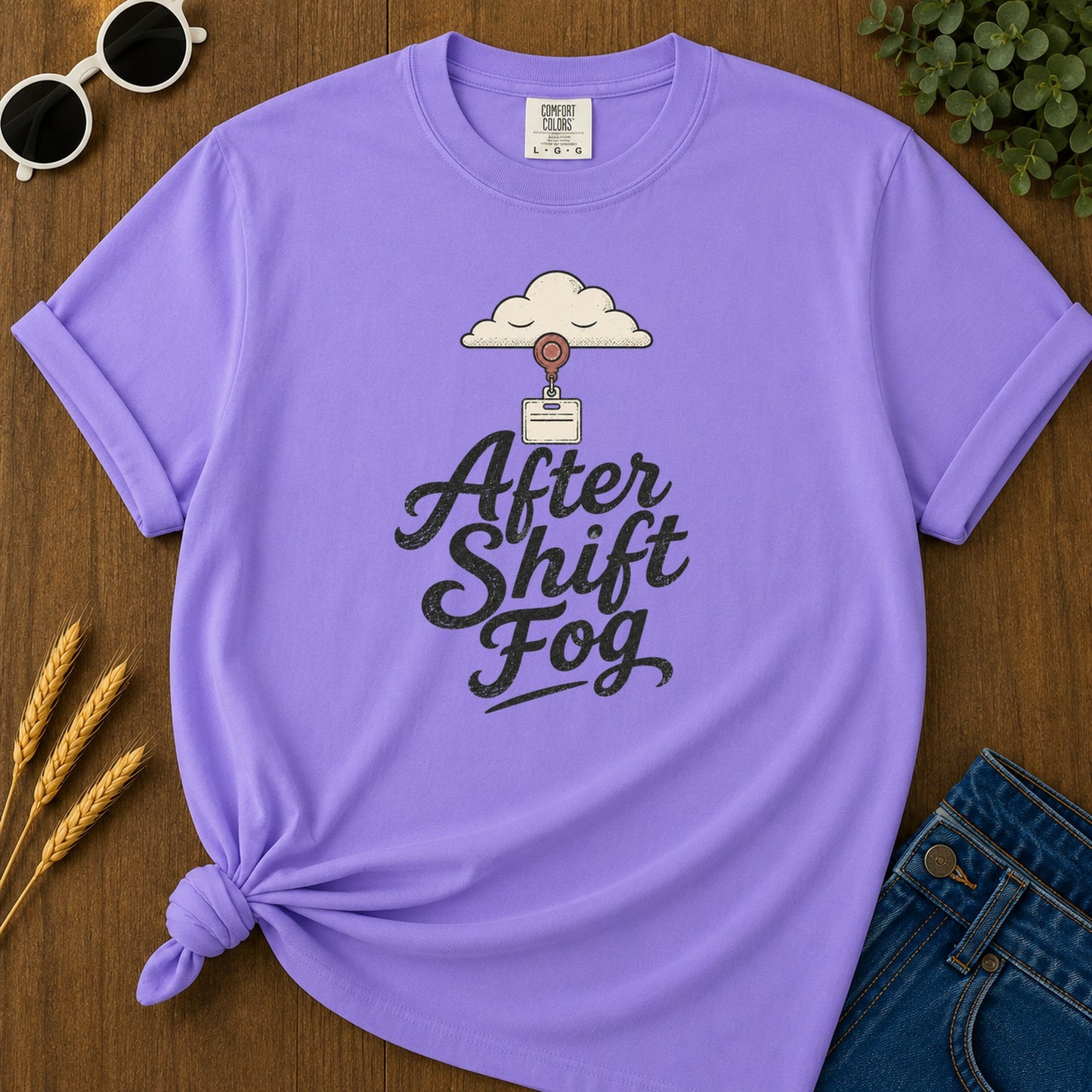 After Shift Fog T-Shirt - Violet Mockup