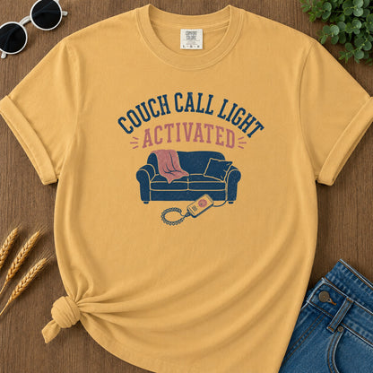 Couch Call Light T-Shirt - Mustard Mockup