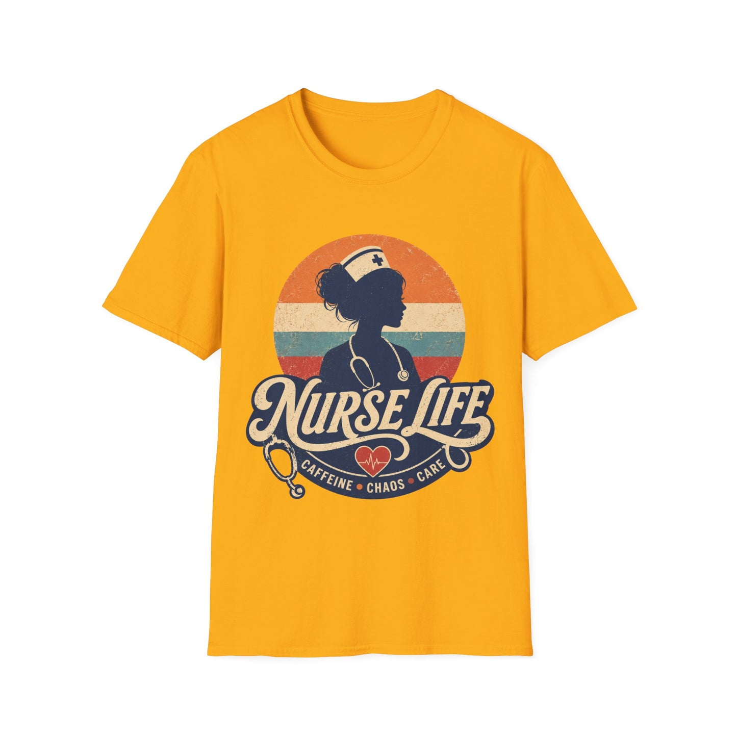 Nurse Life Caffeine Chaos Care T-shirt
