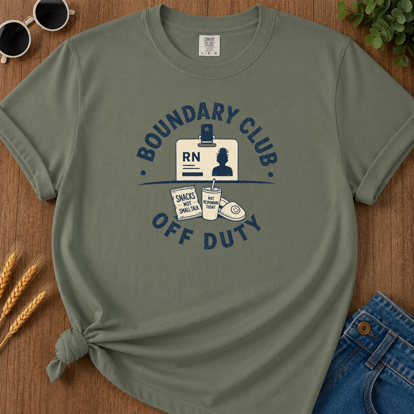 Boundary Club T-Shirt - Moss Mockup