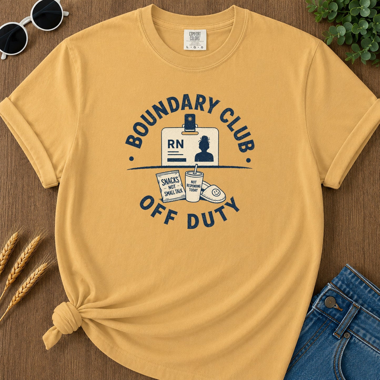 Boundary Club T-Shirt - Mustard Mockup