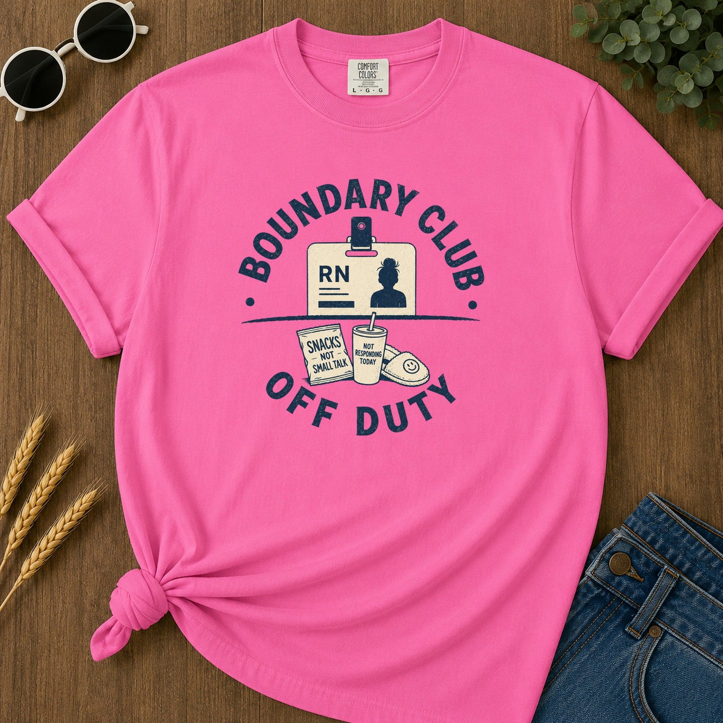 Boundary Club T-Shirt - Neon Pink Mockup