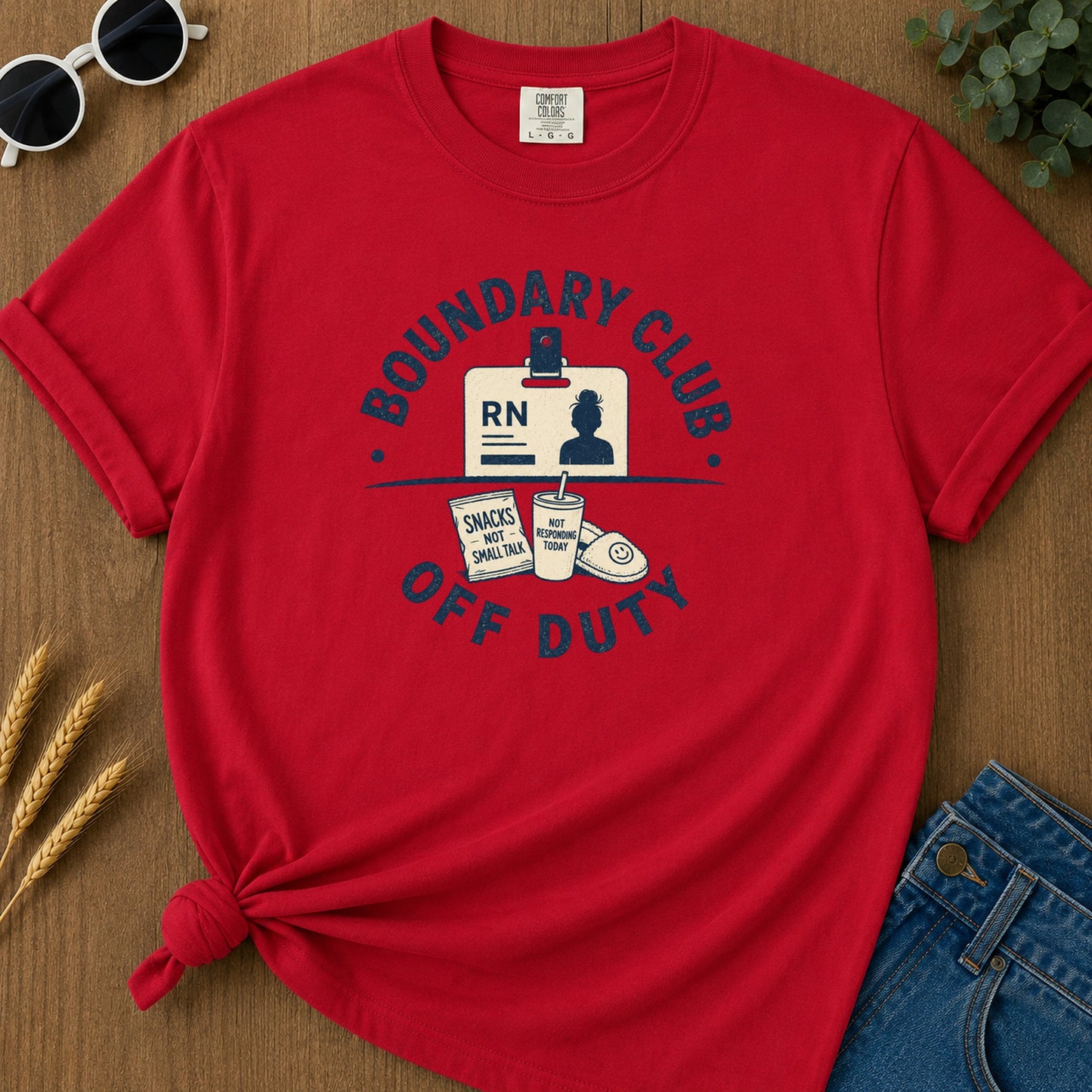 Boundary Club T-Shirt - Red Mockup