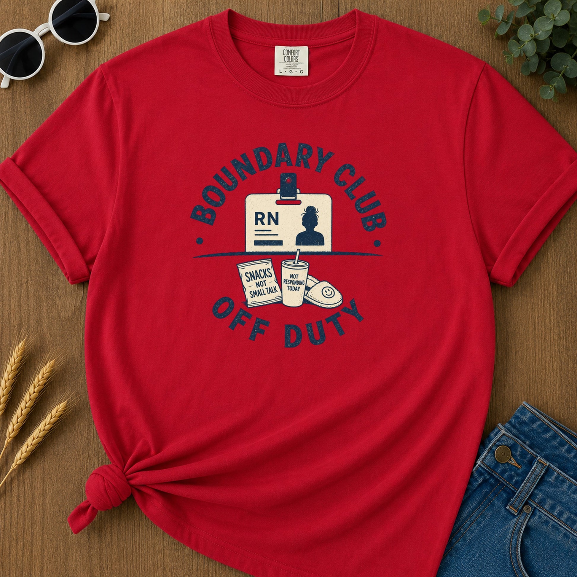 Boundary Club T-Shirt - Red Mockup