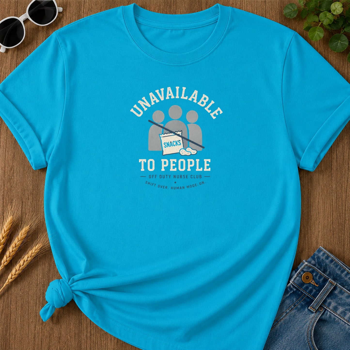 Unavailable People T-Shirt - Sapphire Mockup