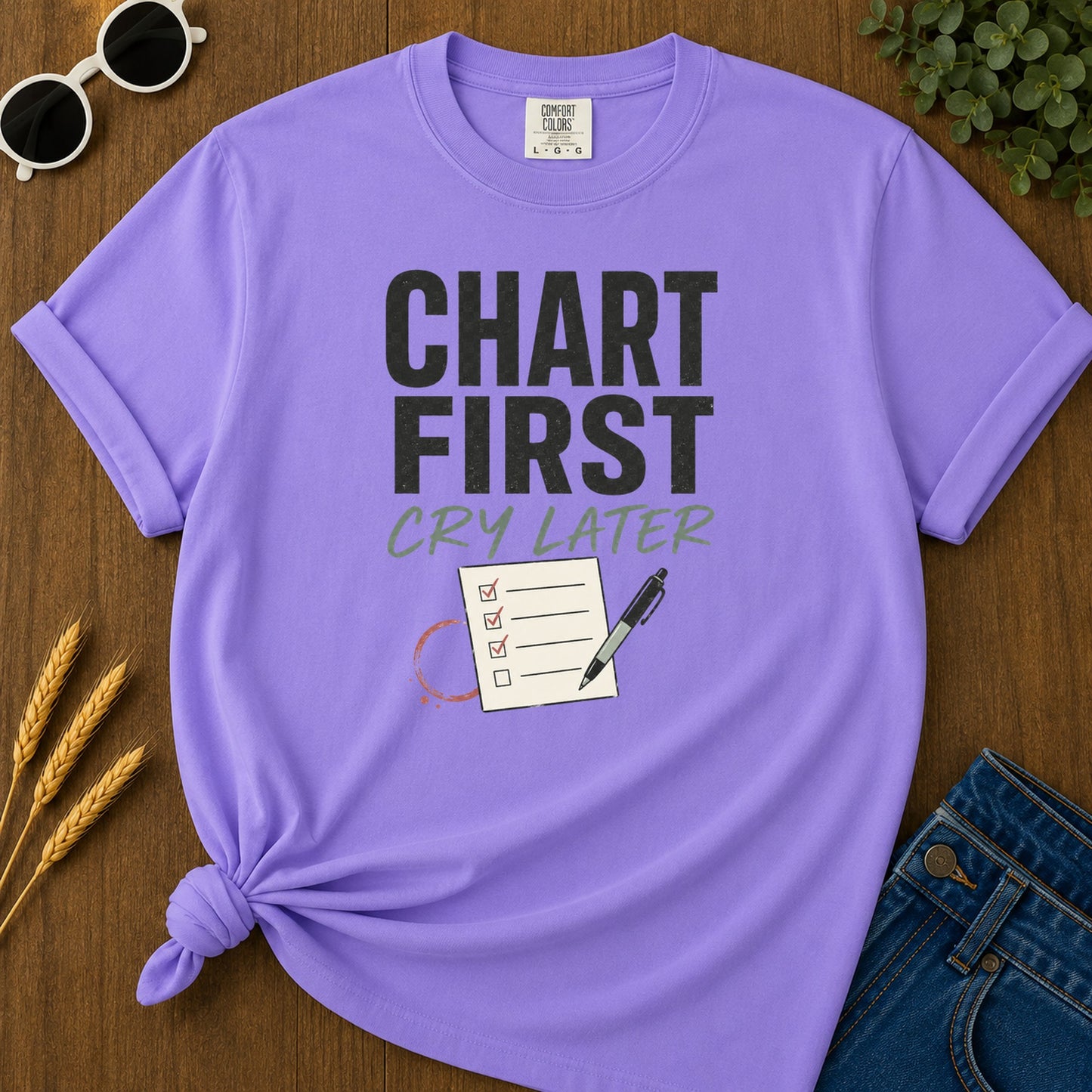 Chart First T-Shirt - Violet Mockup