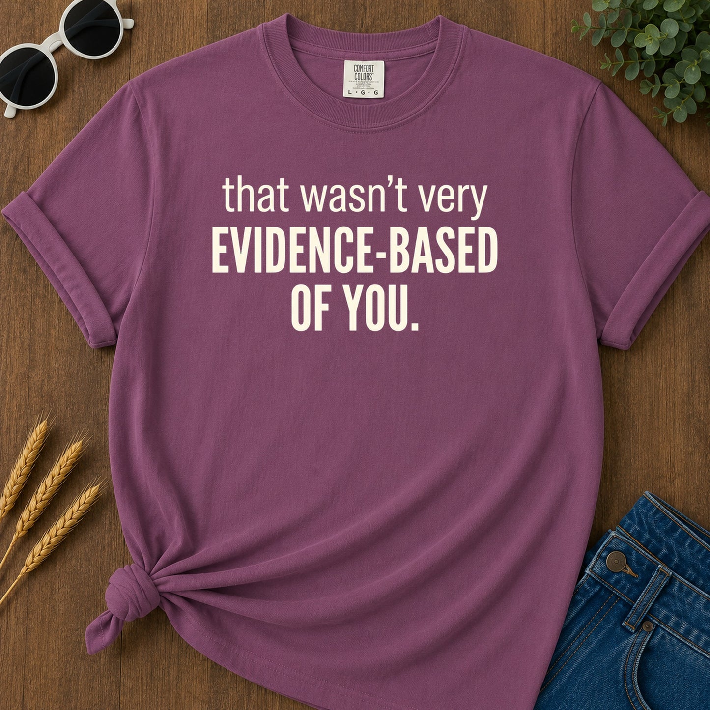 Evidence Based 15 T-Shirt - Berry Mockup