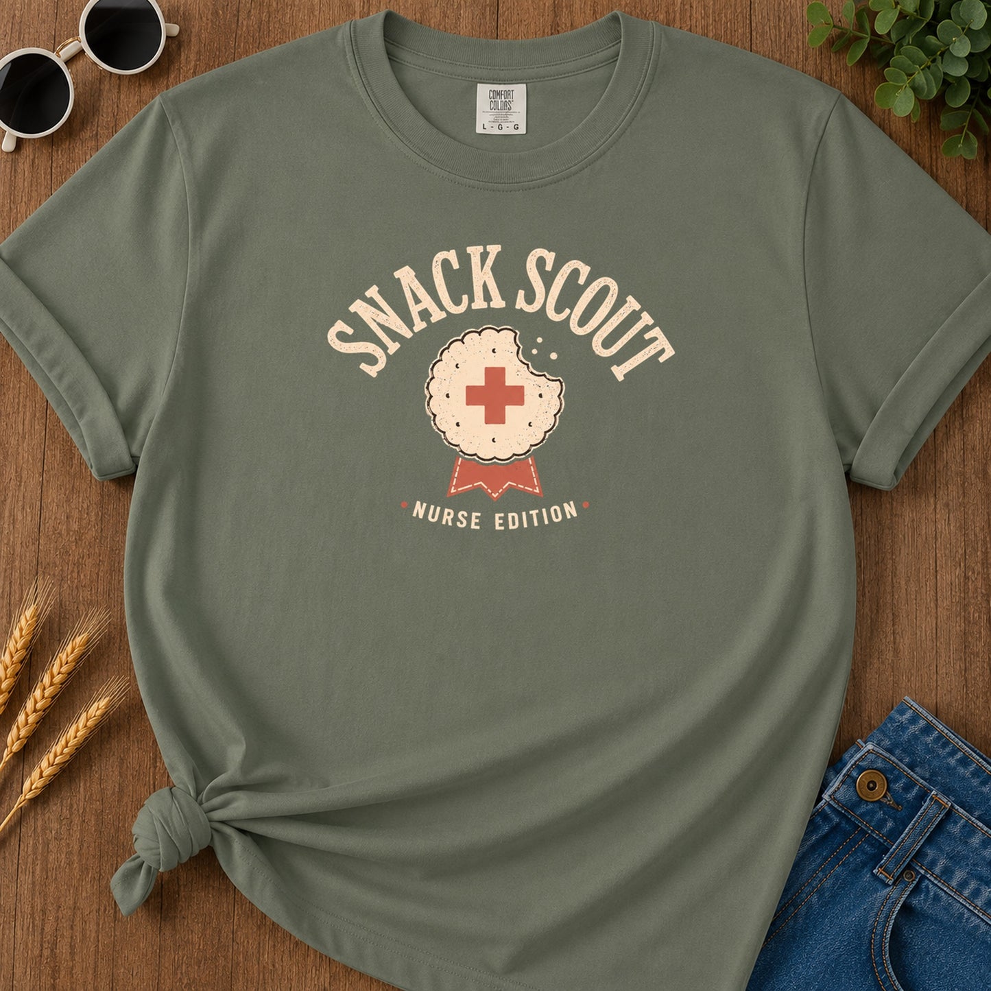 Snak Scout T-Shirt - Moss Mockup