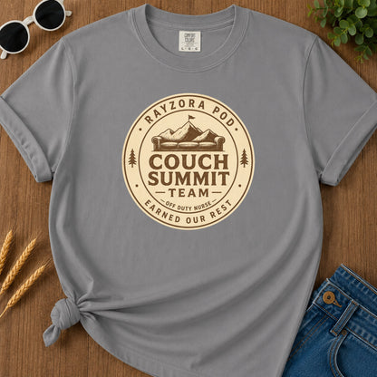 Couch Summit Team T-Shirt - Grey Mockup